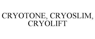 CRYOTONE, CRYOSLIM, CRYOLIFT trademark