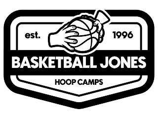 EST. 1996 BASKETBALL JONES HOOP CAMPS trademark