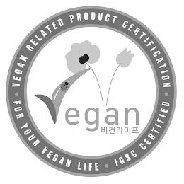 VEGAN RELATED PRODUCT CERTIFICATION FOR YOUR VEGAN LIFE IGSC CERTIFIED VEGAN trademark