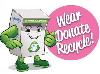 WEAR DONATE RECYCLE BINNY CLOTHES & SHOES trademark