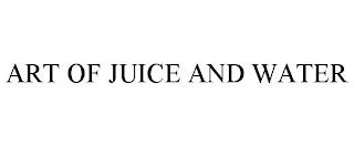 ART OF JUICE AND WATER trademark