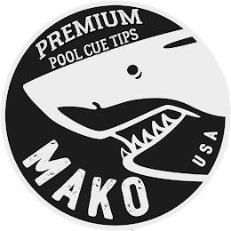 PREMIUM POOL CUE TIPS MAKO USA trademark