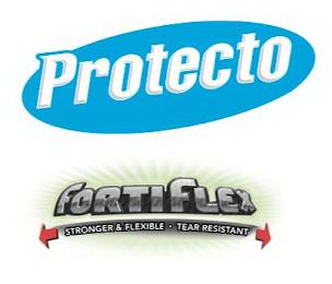 PROTECTO FORTIFLEX STRONGER & FLEXIBLE · TEAR RESISTANT TEAR RESISTANT trademark