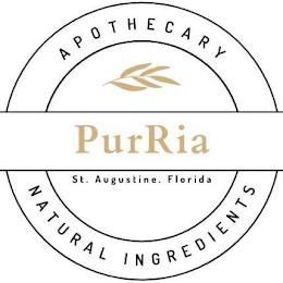 PURRIA APOTHECARY NATURAL INGREDIENTS ST. AUGUSTINE. FLORIDA trademark