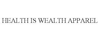 HEALTH IS WEALTH APPAREL trademark