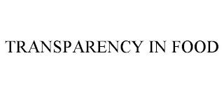 TRANSPARENCY IN FOOD trademark