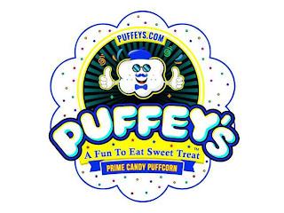 PUFFEYS.COM PUFFEY'S A FUN TO EAT SWEET TREAT PRIME CANDY PUFFCORN trademark