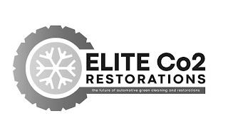 ELITE CO2 RESTORATIONS THE FUTURE OF AUTOMOTIVE GREEN CLEANING AND RESTORATIONS trademark