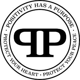 PP ·POSITIVITY HAS A PURPOSE· PROTECT YOUR HEART· PROTECT YOUR PEACEUR HEART· PROTECT YOUR PEACE trademark