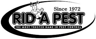 RID-A PEST SINCE 1972 THE MOST TRUSTED NAME IN PEST CONTROL trademark