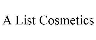 A LIST COSMETICS trademark