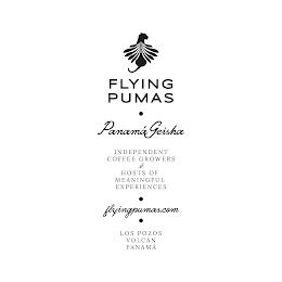 FLYING PUMAS · PANAMA GEISHA INDEPENDENT COFFEE GROWERS & HOSTS OF MEANINGFUL EXPERIENCES · FLYINGPUMAS.COM · LOS POZOS VOCAN PANAMA trademark