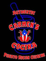 AUTHENTIC CARMEN'S COCINA PUERTO RICAN CUISINE trademark