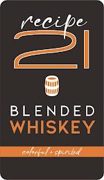 RECIPE 21 BLENDED WHISKEY COLORFUL + SPIRITED trademark