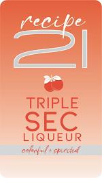 RECIPE 21 TRIPLE SEC LIQUEUR COLORFUL + SPIRITED trademark