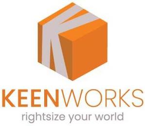 K KEENWORKS RIGHTSIZE YOUR WORLD trademark