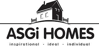 ASGI HOMES INSPIRATIONAL · IDEAL · INDIVIDUALIDUAL trademark