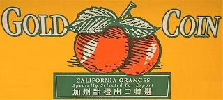 GOLD COIN CALIFORNIA ORANGES SPECIALLY SELECTED FOR EXPORT trademark