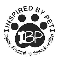 INSPIRED BY PET BP ORGANIC, ALL NATURAL, NO CHEMICALS OR FILLERS trademark