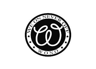 W WE ON NEVER OFF W.O.N.O trademark