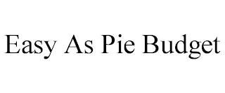 EASY AS PIE BUDGET trademark