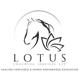 LOTUS COACHING SERVICES LLC HEALING-CENTERED & HORSE EMPOWERED EDUCATION trademark