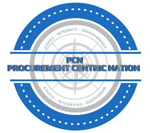 PCN PROCUREMENT CENTRIC NATION ETHICS - INTEGRITY - TRANSPARENCY ETHICA - INTEGRITAS - DIAPHANUM trademark