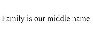 FAMILY IS OUR MIDDLE NAME. trademark