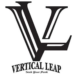 VL VERTICAL LEAP SEEK YOUR PEAK trademark