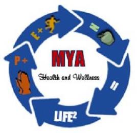 MYA HEALTH AND WELLNESS P+ E+ N = LIFE2 trademark