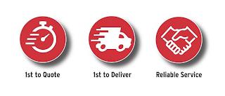 1ST TO QUOTE 1ST TO DELIVER RELIABLE SERVICE trademark