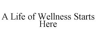 A LIFE OF WELLNESS STARTS HERE trademark