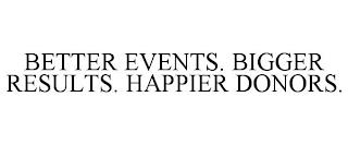 BETTER EVENTS. BIGGER RESULTS. HAPPIER DONORS. trademark