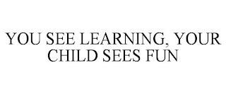 YOU SEE LEARNING, YOUR CHILD SEES FUN trademark