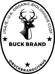 BUCK BRAND USA/É.-U.A. ORGANIC BIOLOGIQUE CCOF @BUCKBRANDCITRUS trademark