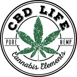 CBD LIFE PURE HEMP CANNABIS ELEMENTS trademark