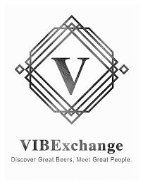 V VIBEXCHANGE DISCOVER GREAT BEERS, MEET GREAT PEOPLE. trademark