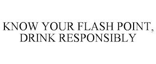 KNOW YOUR FLASH POINT, DRINK RESPONSIBLY trademark