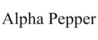 ALPHA PEPPER trademark