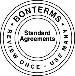 STANDARD AGREEMENTS · BONTERMS · REVIEW ONCE - USE MANY trademark