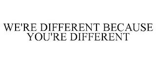 WE'RE DIFFERENT BECAUSE YOU'RE DIFFERENT trademark