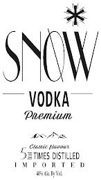 SNOW VODKA PREMIUM CLASSIC FLAVOUR 5 TIMES DISTILLED IMPORTED 40% ALC. BY VOL. trademark