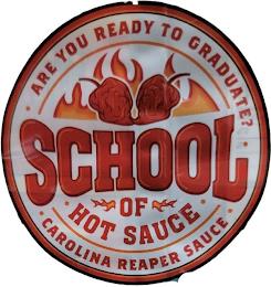 SCHOOL OF HOT SAUCE ARE YOU READY TO GRADUATE? CAROLINA REAPER SAUCE trademark