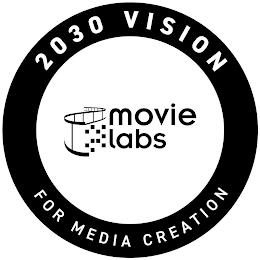 MOVIE LABS 2030 VISION FOR MEDIA CREATION trademark