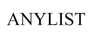 ANYLIST trademark