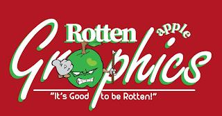 ROTTEN APPLE GRAPHICS IT'S GOOD TO BE ROTTEN!" trademark