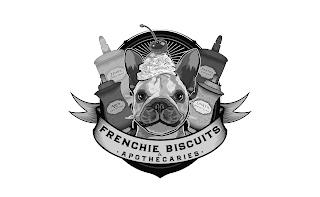 FRENCHIE BISCUITS & · APOTHECARIES · ZEUS'S COURAGE DROPS ARI'S LOVE POTION FAYTE'S POISON LUCKY'S STRENGTH ELIXIR trademark