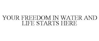 YOUR FREEDOM IN WATER AND LIFE STARTS HERE trademark