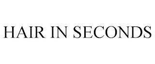 HAIR IN SECONDS trademark