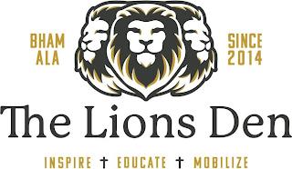 THE LIONS DEN BHAM ALA SINCE 2014 INSPIRE EDUCATE MOBILIZE trademark